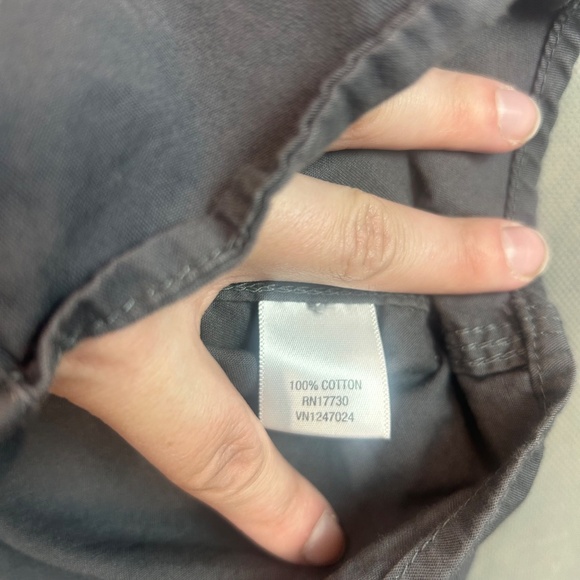 Converse Shirt Men Small Gray 100% Cotton Long Sleeve Pocket Collar Button Down - Picture 8 of 10